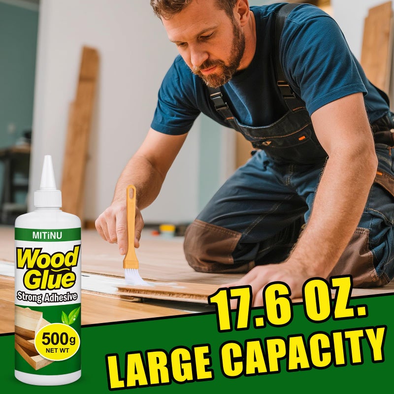MITINU Wood Glue 500g, High-Capacity Super Glue for Woodworking, Waterproof Strong Wood Glue for Furniture Heavy Duty, Waterproof Glue for Crafts, Furniture, Wood Floor, Baseboard, cabinets, Door - Image 4